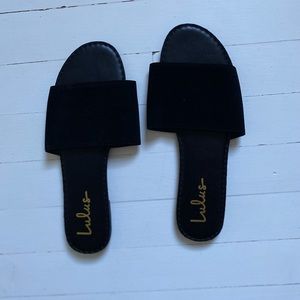 LuLus suede sandals